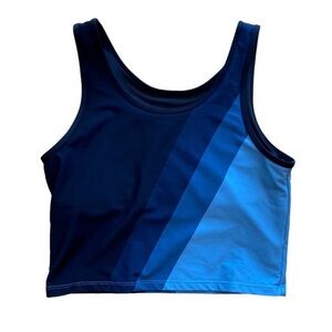 ZYIA Blue Block Luxe Crop top with built in shelf Size L.